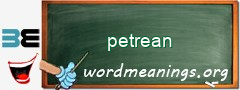 WordMeaning blackboard for petrean